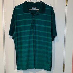 PGA Tour Men's Teal Striped Polo Shirt Airflux size extra large